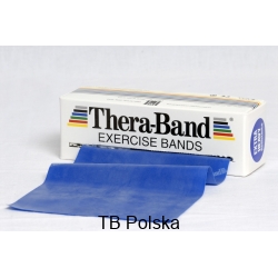 Taśma lateksowa Thera Band rolka 5,5 m- kolor niebieski -opór extra mocny